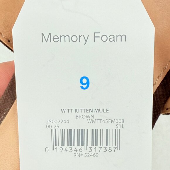 Time and Tru Women's Studded Kitten Heel Brown Mules Shoes Size 9 NWOB - Picture 9 of 11